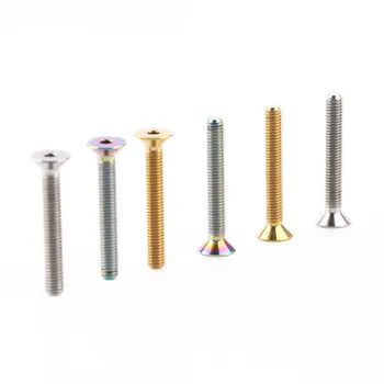 

5PCS Manufacturer customized production of M5 countersunk head titanium screws multi specification titanium alloy screws