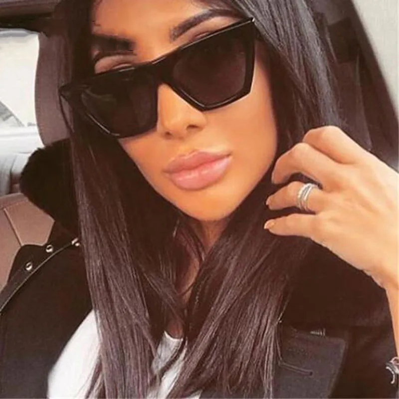 Квадратные Солнцезащитные очки кошачий глаз ретро-Оттенки для женщин брендовые дизайнерские черные солнцезащитные очки винтажные женские летние пляжные очки