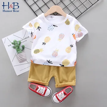 

Humor Bear 2020 New Boy Summer Clothing Sets Children Clothes Fruit Printing T-shirt+ Shorts 2PCS Sets Boys Baby Kids Clothing