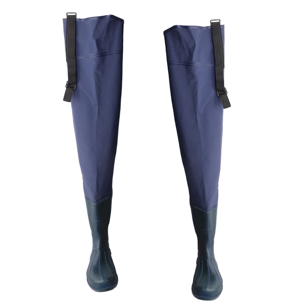 42 Navy Blue Водонепроницаемые болотные сапоги выше колена; сапоги до бедра; сапоги для дождливой погоды; сапоги для рыбалки - Цвет: 42 Navy Blue