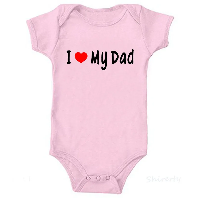 I Love My Dad/Летний Детский комбинезон с принтом для маленьких мальчиков и девочек, хлопковые Боди унисекс, Одежда для новорожденных, комбинезон, наряды