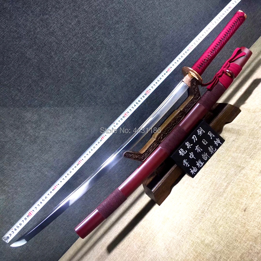 Handmade Japnaese Samurai Sword Katana Full Tang Spring Steel Blade Sharp Asia Fighting Knife Saber