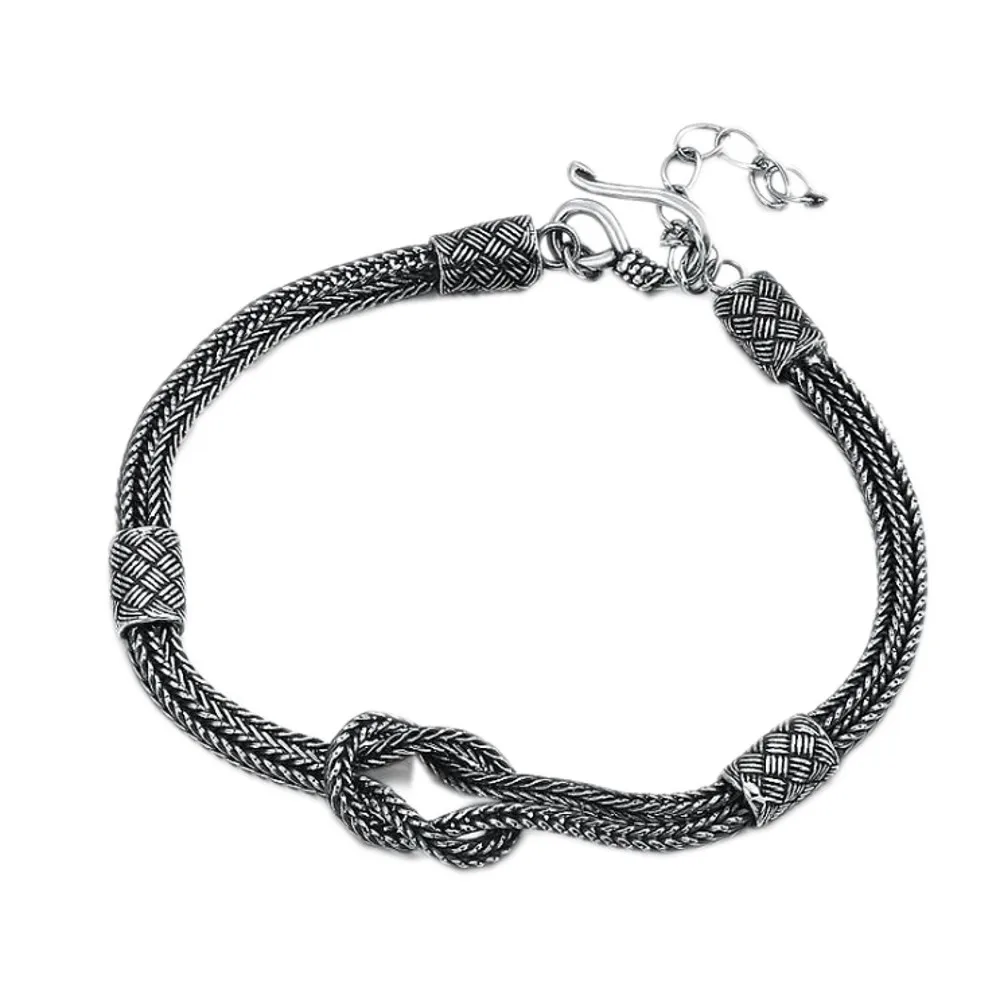 

New s925 silver man bracelet retro hand-woven bracelet for men and women Thai silver individual foxtail 925 silver woman bracele