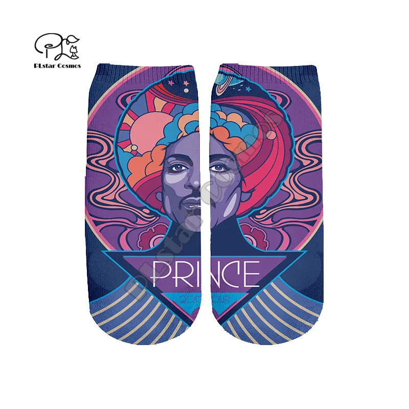 

PLstar Cosmos Popular Singer Prince Rogers Nelson Purple HipHop 3DPrint Women/Men Unisex Cotton Funny Casual Short Ankle Socks 5