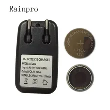 Rainpro 1 компл./лот(2 шт LIR2032+ 1 шт зарядное устройство) 3,6 В перезаряжаемая литиевая батарея