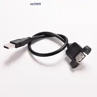 Cable USB 2,0 macho A hembra para montaje en Panel, extensión de 30CM, 2 unidades, macho A hembra, 2,0 macho A hembra