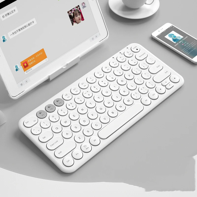 Bluetooth Бесшумная мини игровая клавиатура мышь комбо круглая кнопка Волшебная
