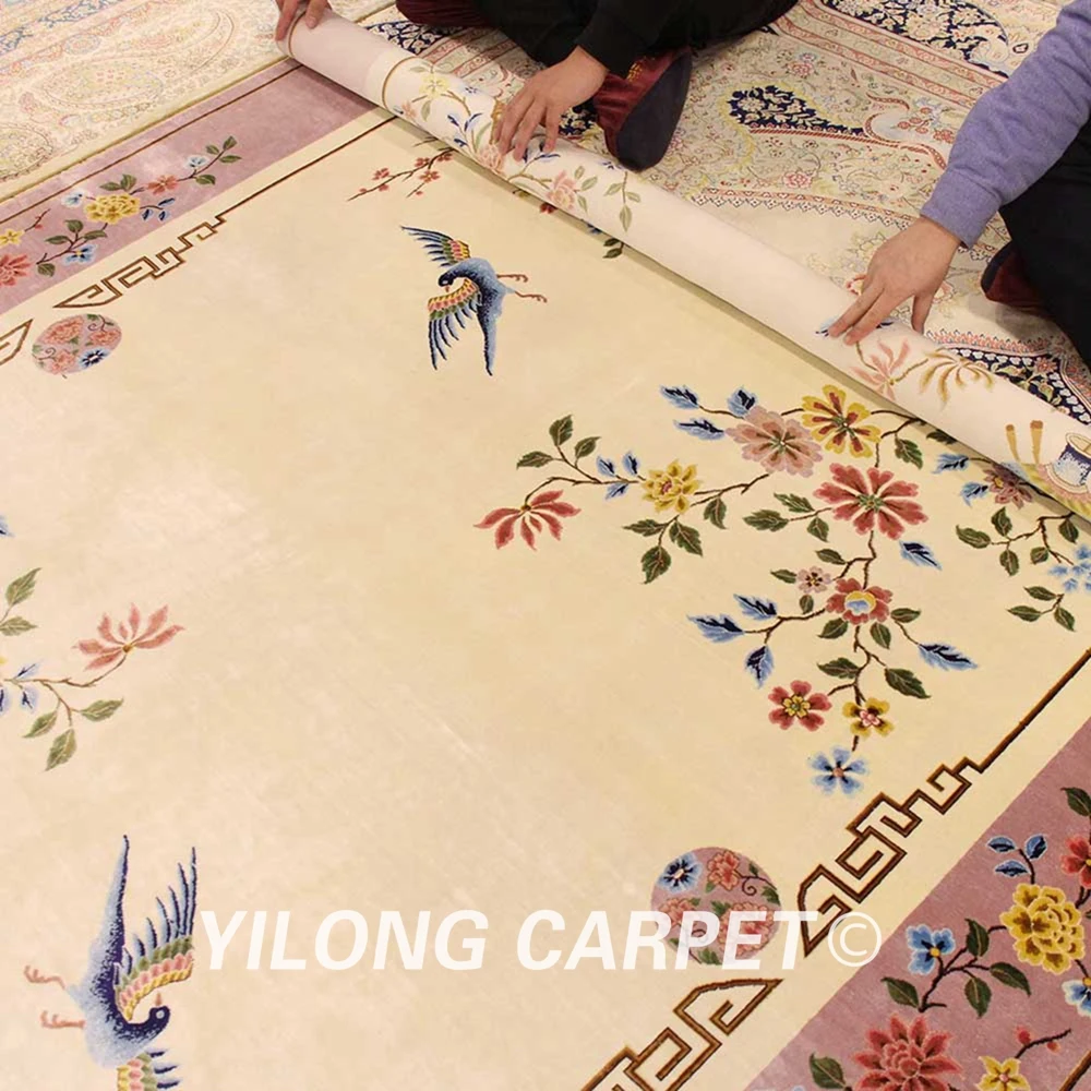 Yilong 6'x9' винтажный ковер в восточном стиле арт-деко ручной работы шелковый ковер для гостиной (TJ2018015A)