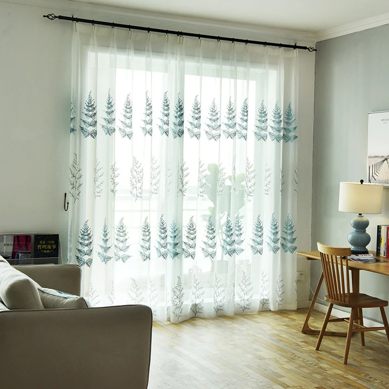 Nórdicos sencilla original bordado para sala estar dormitorio balcón flotante puede utilizado con cortina|Cortinas| - AliExpress