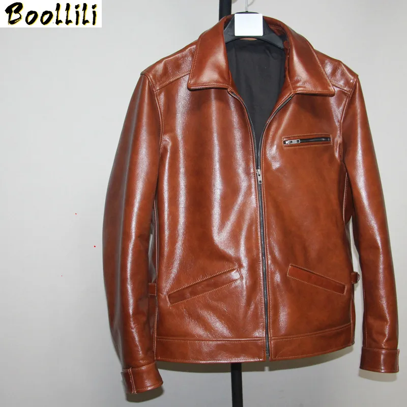 

Boollili Cowhide Coat Genuine Leather Jacket Men Short 100% Real Cow Leather Jackets Autumn Veste En Cuir Homme 2020