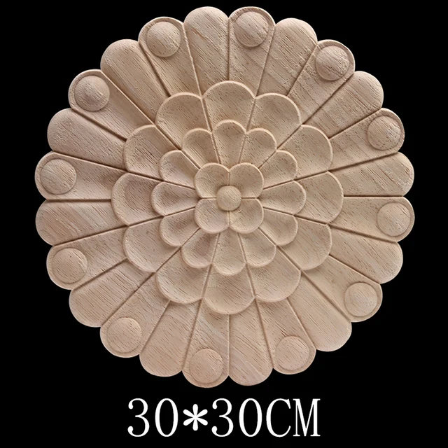 European Retro Floral Rose Wooden Furniture Decoration Accessories Cabinet Wood Decal Wood Craft Wood Applique Onlay Unpainted B137-7