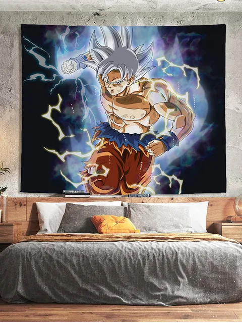 Manta de Goku de dibujos animados para colgar en la pared, tapiz Celestial,  decoración para el hogar, alfombras de pared Hippie, decoración para sala de  estar, regalo para dormitorio de niños|Tapices decorativos| -