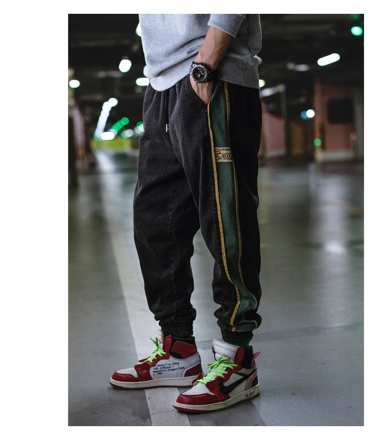 Zogaa Black Harem Pants Men Mens Color Block Sweatpants Side Striped Male Japanese Trouser Casual Joggers Pants Harajuku