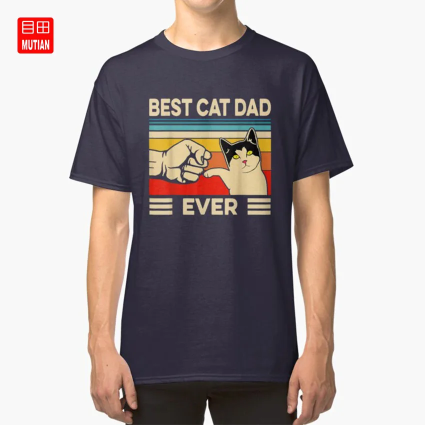 Best Cat Dad Ever Vintage T-Shirt best cat dad vintage | Мужская одежда