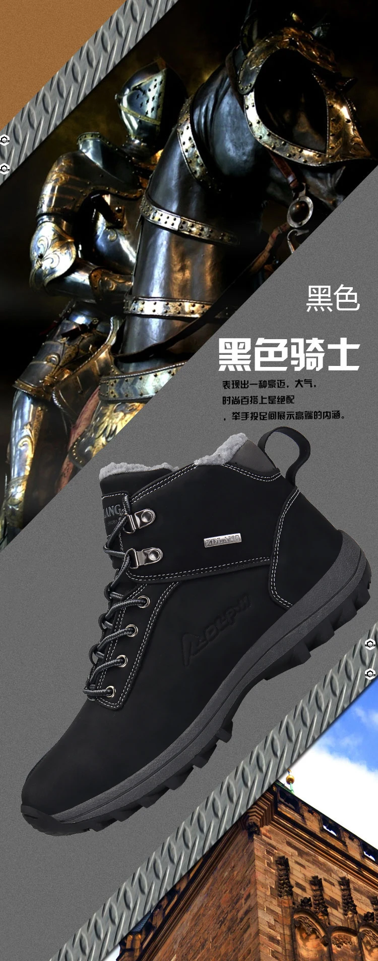 New Winter Warm Men Boots PU Leather Fur Plus Men Snow Boots Handmade Waterproof Working Ankle Boots Top Men Shoes Size 36-46