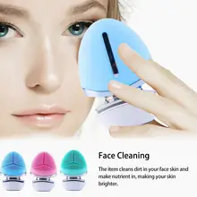 Мини Очищающая щетка для лица EMS массажер силиконовая Очищающая щетка для лица микротоковая Очищающая машина для подтяжки лица массажное устройство