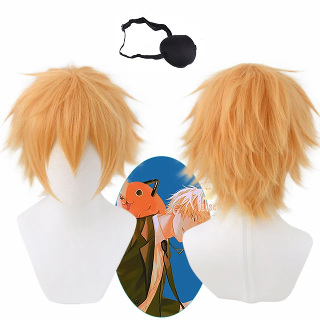 Anime Chainsaw Man Denji Cosplay Halloween Wig Short Gold Costume Party  Heat Resistant Synthetic Hair Wig + Wig Cap - AliExpress