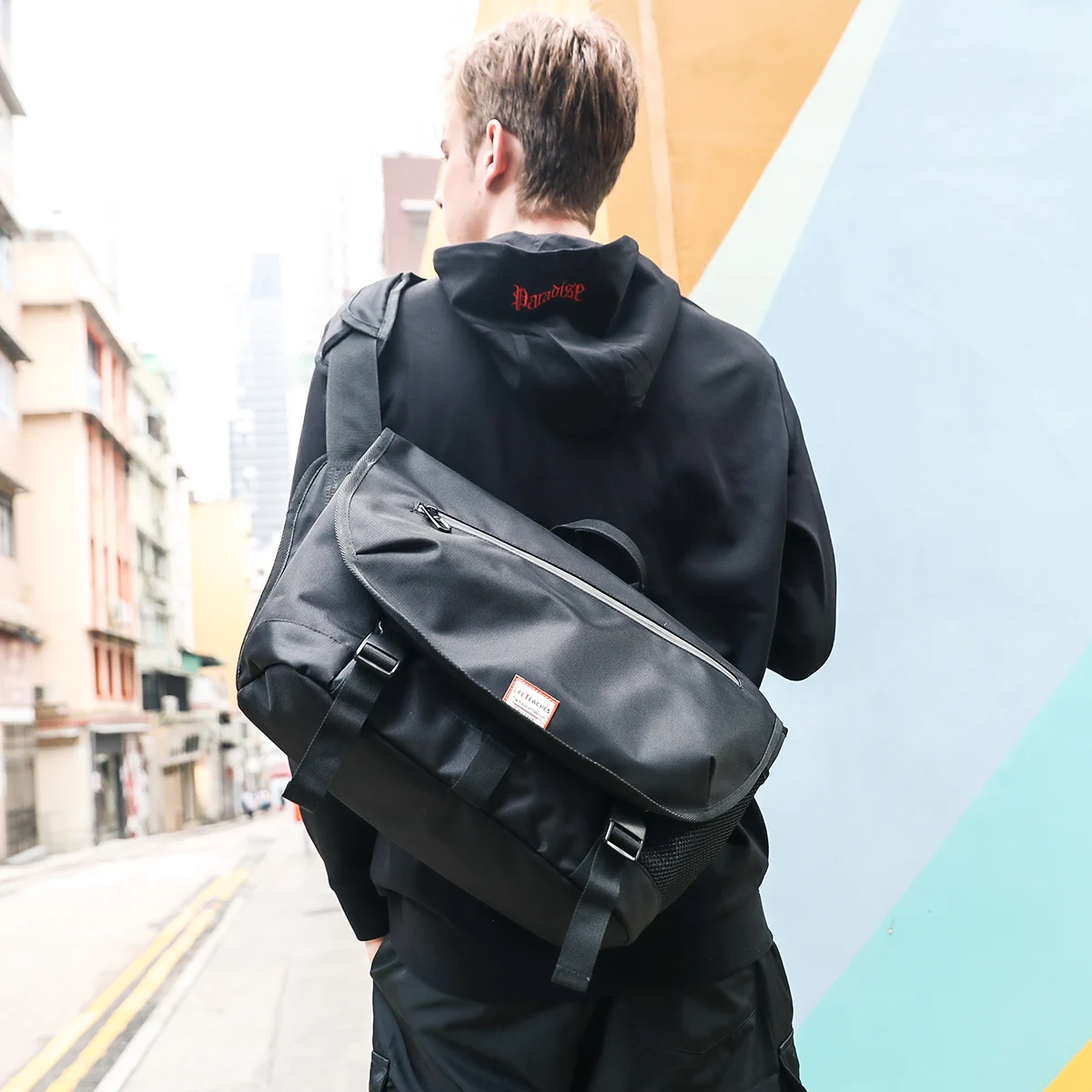 

Popular Brand Street Stylish Fixed-gear Messenger Bag Men's Sports Bag Korean-style Student School Bag Ulzzang-Style Hand Should