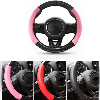 

38cm Artificial Leather Car Anti Slip Steering Wheel Cover For BMW Mini Cooper Soft Beathable Styling Interior Accessories