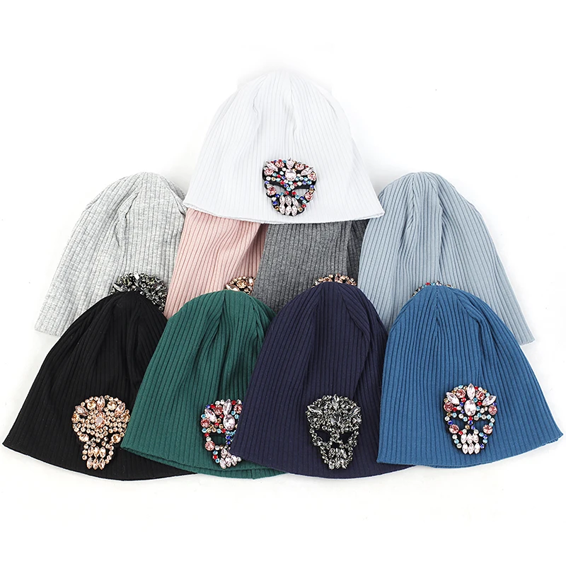 Charm Wood ребристые Beanie Шляпа Призрак череп голова пуловеры череп Кепки для ангела Детские Зимние утеплённые для возраста от 0 до 12 месяцев