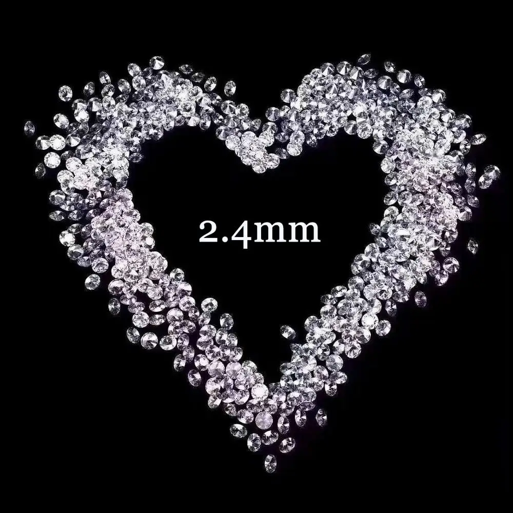 

2.4mm 0.05ct Loose moissanite FG Color Lab Diamond about 20pcs Round cut Loose Beads for jewelry making Total 1.0 carat