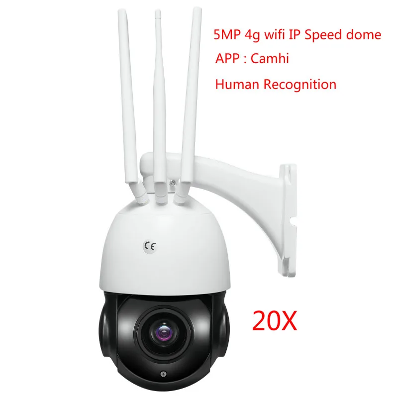 5MP 100% безпроводная 30x зум 4g wifi IP PTZ камера P2P Onvif IR vision скоростная купольная CamHi APP