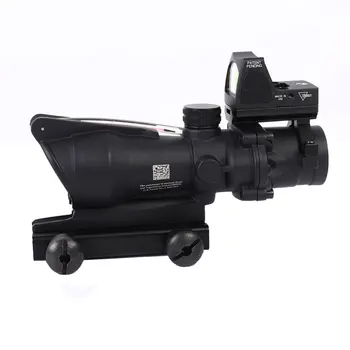 

Hunting Scope ACOG 4X32 Red Dot Riflescope Fit 20mm Picatinny Rail Optical Sights With Red Illuminated For Outdoor Shooting