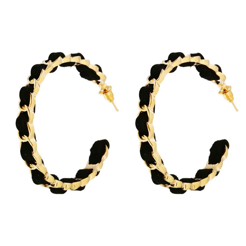 

2020 Black Big Hoop Earrings For Women Circle Round Earring Fashion Statement Women Wedding Jewelry
