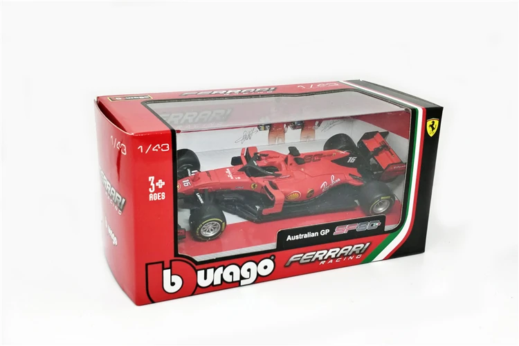 BBurago 1:43 F1 SF90#5 Sebastian Vettel#16 Charles Leclerc нормальная версия Formula one гоночный литой автомобиль