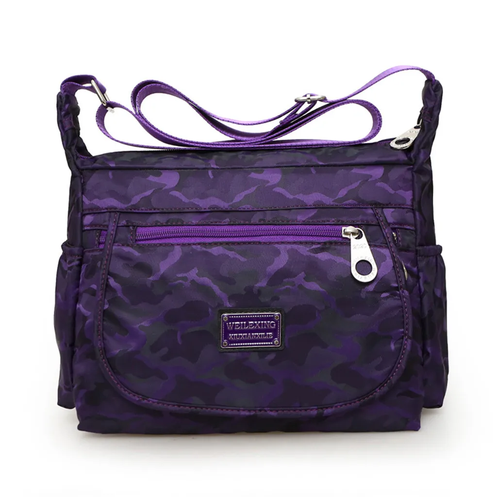 Purple Водонепроницаемая сумка через плечо женские модные рюкзаки для женщин новые модные нейлоновые тонкие сумки bolsos sac - Цвет: Purple