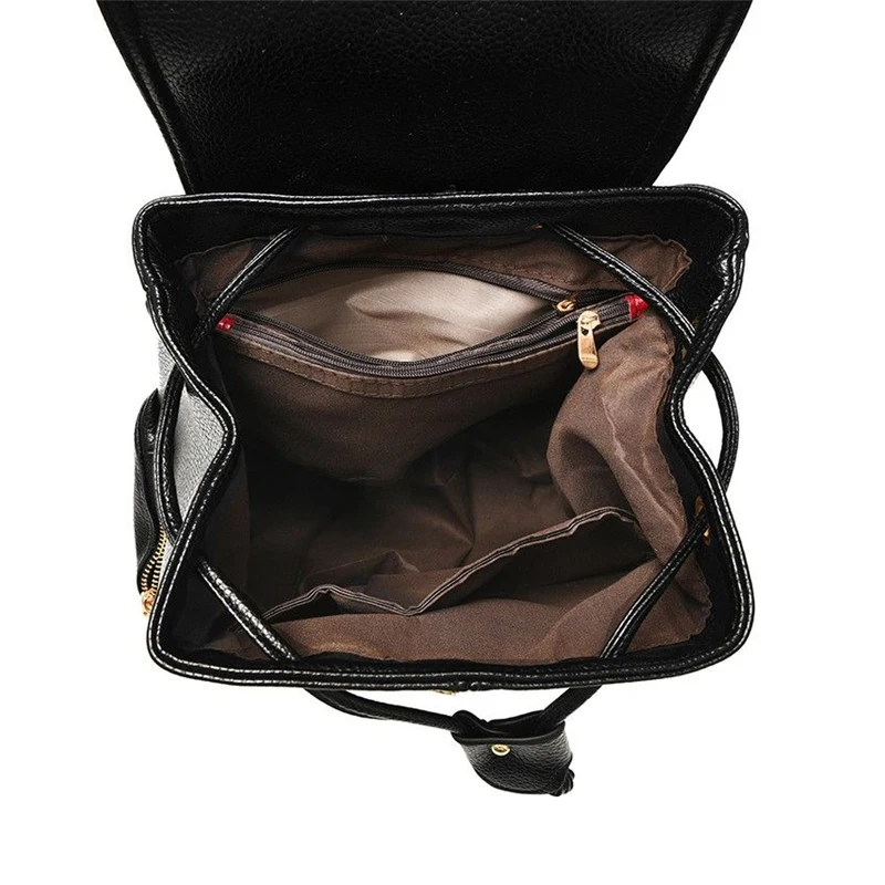 Women Black Backpack Waterproof Bookbag Brand Luxury Backpack New PU Leather Ladies Shoulder Bag Laptop Notebook Bag