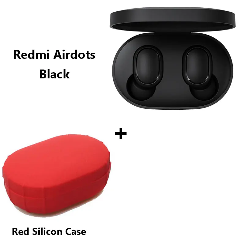 Xiaomi Redmi AirDots, беспроводные наушники с Bluetooth 5,0 и зарядкой, наушники-вкладыши, стерео, басы, наушники с управлением AI, с микрофоном, свободные наушники - Цвет: Add Red Case