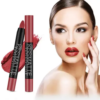 

Rotatable Velvet Matte Lipstick Waterproof sweatproof Lip Line Pen Not Greasy Lip Glaze Long Lasting Lip Makeup TSLM1