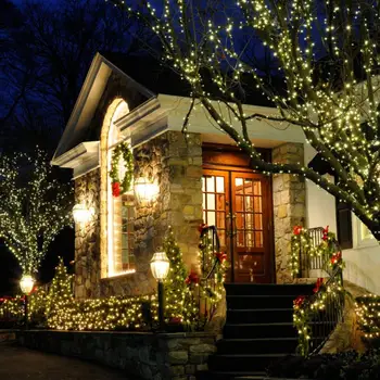 

5M 50 LED Solar String Ball Lights Outdoor Waterproof Warm White LED String Fairy Lights Solar Garlands Garden Christmas Decor