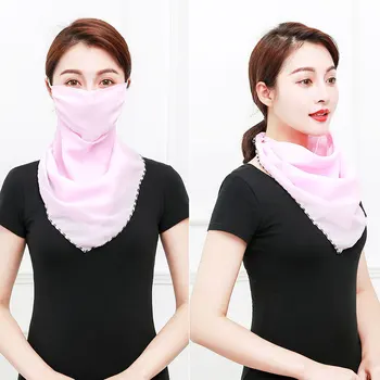 

2020 Hot Sell Mouth Mask Lightweight Face Mask Scarf Sun Protection Mask Outdoor Riding Masks Protective Silk Scarf Handkerchief
