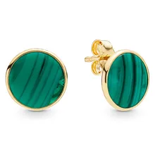 Аутентичные 925 пробы Серебряные Оригинальные зеленые блестящие серьги-гвоздики из муранского стекла в европейском стиле для женщин, очаровательный подарок из бисера, ювелирные изделия DIY