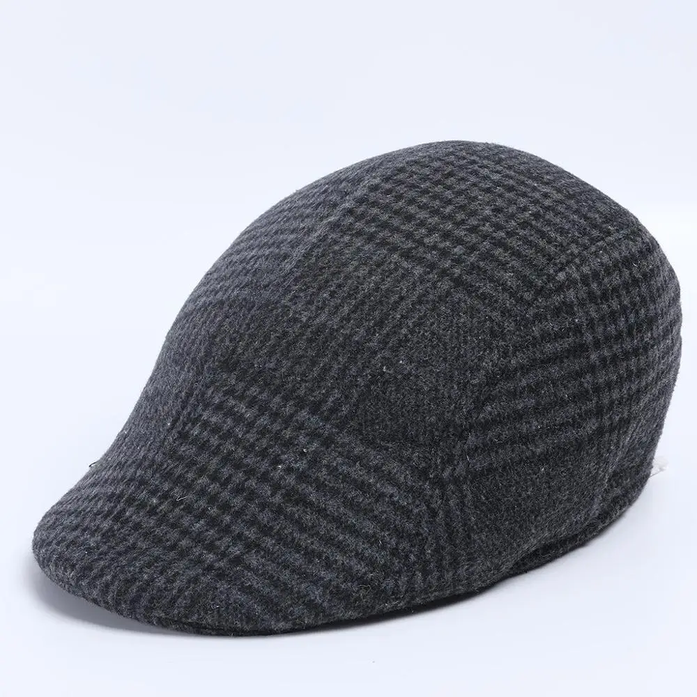 Берет Шляпа женская плоская кепка для мужчин женщин oft плед ретро-шляпы Повседневная дышащая зимняя теплая удобная беретка#2O04