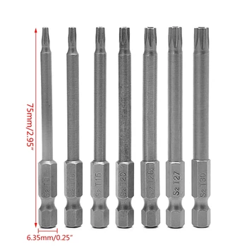 

7pcs Magnetic Screwdriver Bits Alloy Steel Torx Hex Shank Hand Tools Equipment