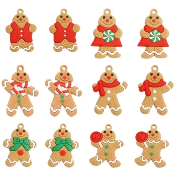 

Assorted Clay Figurine Ornaments Doll Gingerman Hanging Charms Christmas Tree Ornament 7X5cm
