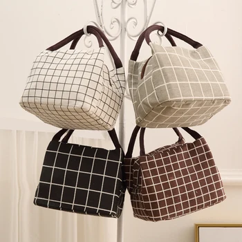 

Food Storage Container Lunch Bag Insulated Cold Stripe Picnic Carry Totes Thermal Portable Lunch Box Bento Pouch Lunch Container