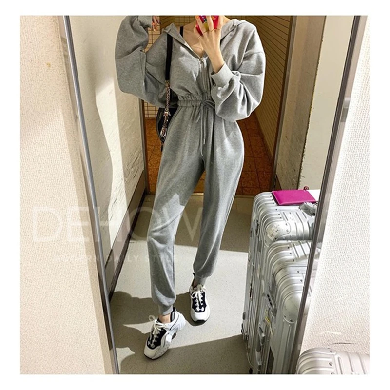 primavera повседневный комбинезон negro blanco gris color mujeres mono hacer ejercicio cintura Elastica Mujer