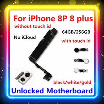 

For iPhone 8p 8 plus Factory Unlock Motherboard Original for iPhone 8p 8 plus mainboard With/withtout Touch ID Back Rear Camera