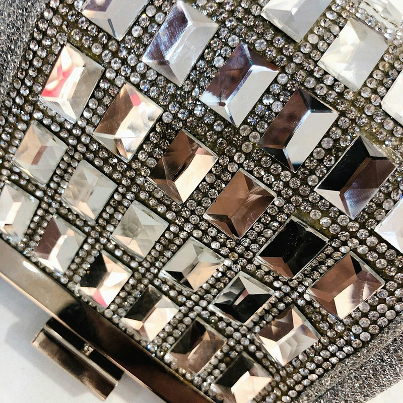 [BXX] Luxury Shining Rhinestone Diamond Handbag PU Leather Single Shoulder Messenger Bag Party Clutch LM503