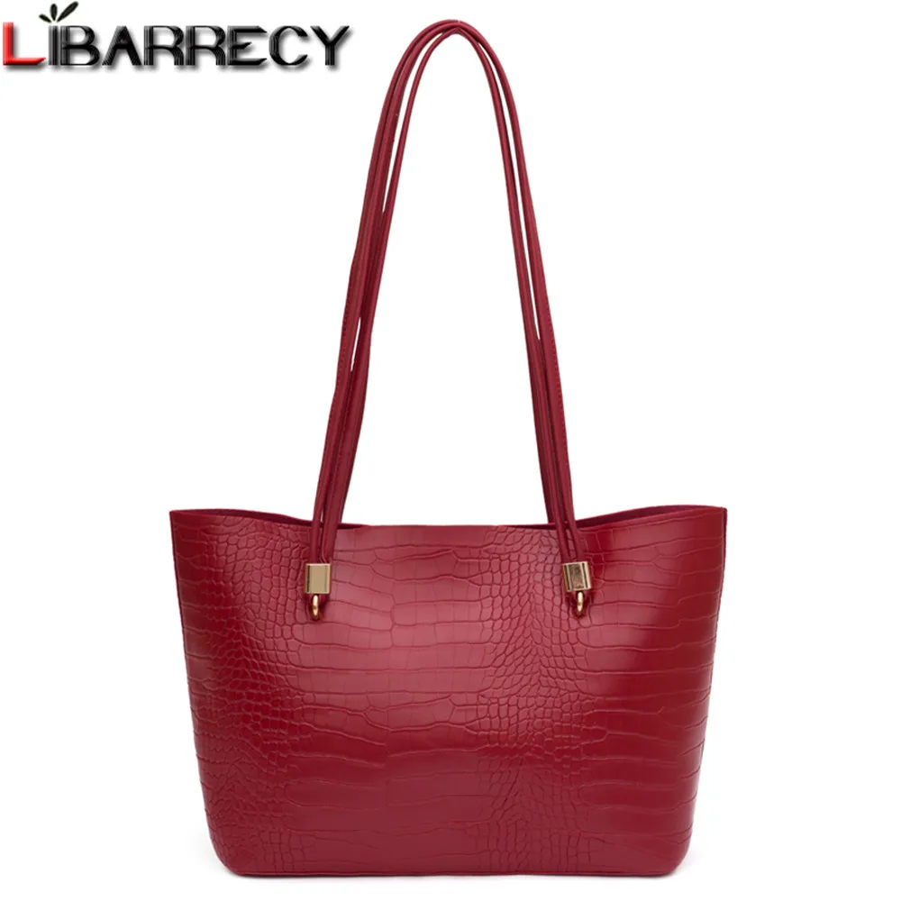 

Simple Crocodile Pattern Big Totes Ladies Luxury Handbags Women Shoulder Bag Designer Large Capacity Daily Shopping Bag Bolsa