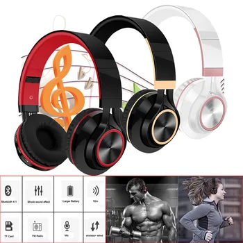 

#10 Wireless Bluetooth Foldable Headphones Hi-Fi Stereo Headset With Mic SD/TF Card Noise Cancelling Gaming Headset