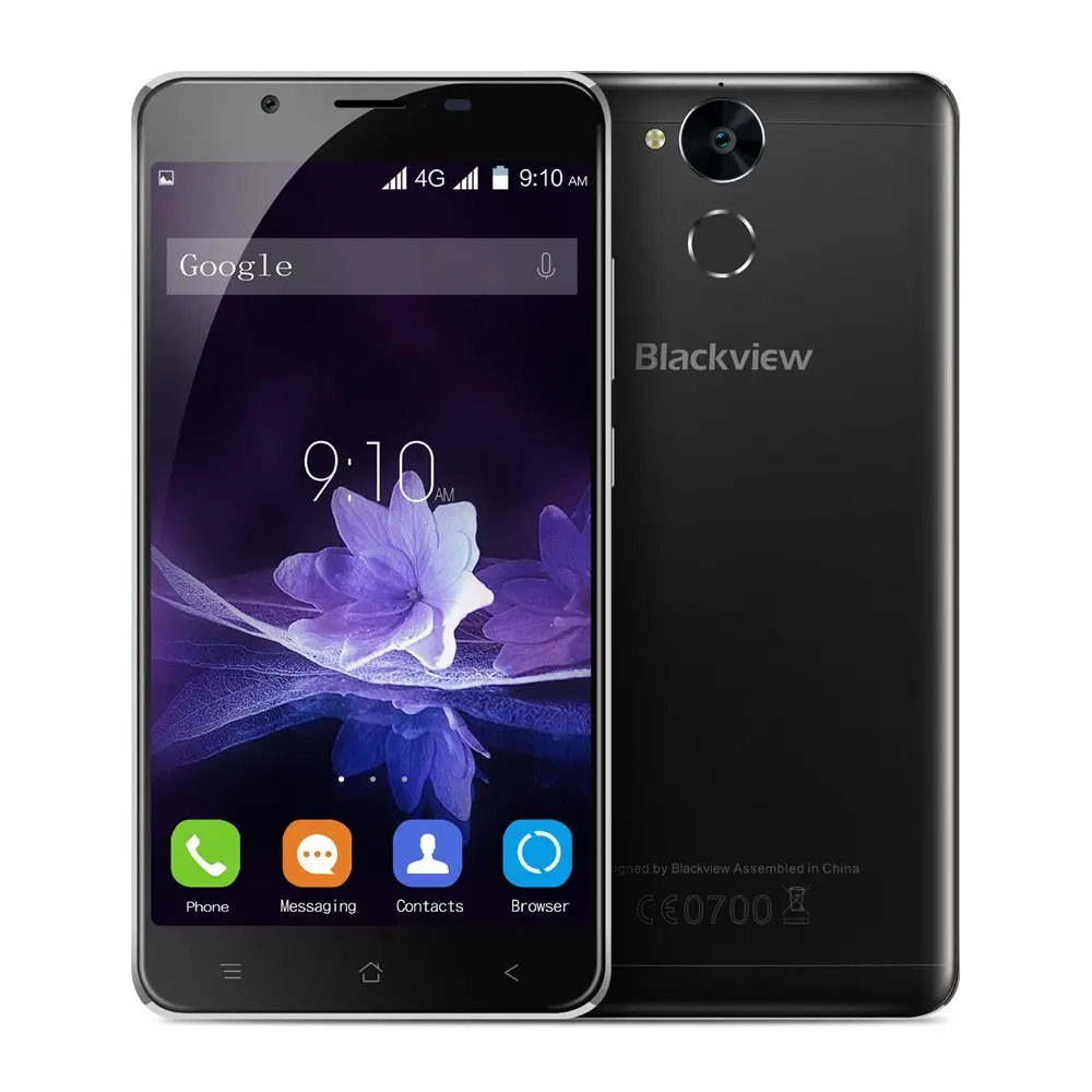 Blackview P2 Смартфон 5.5 дюйма FHD 6000 МАч MTK6750T Octa Ядро 4 Г RAM+ 64 Г ROM Отпечатков Пальцев ID 8MP+ 13MP 4 Г Мобильный Телефон - Цвет: black