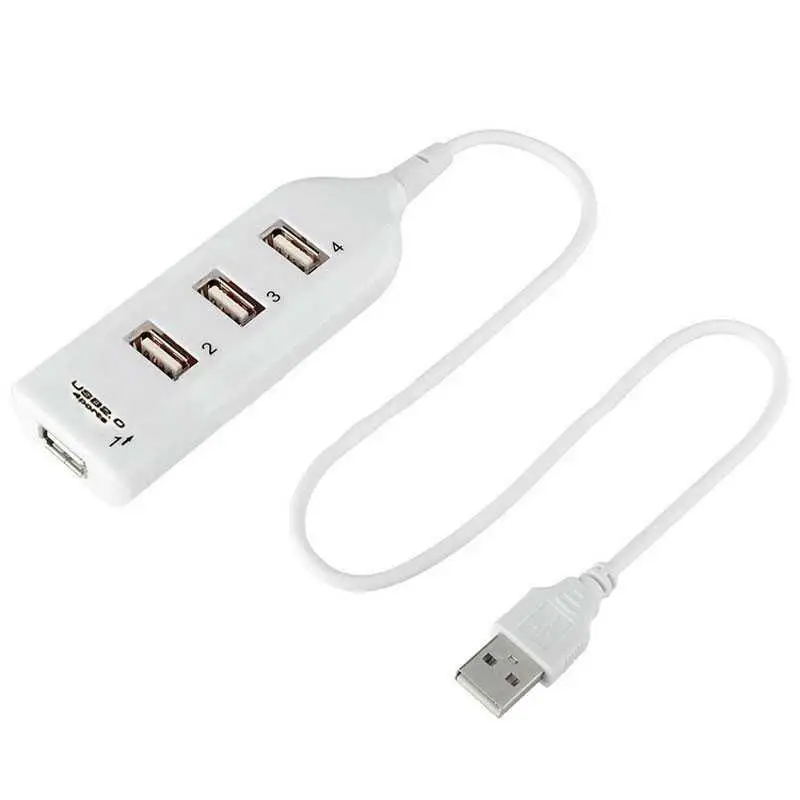 OcioDual 4 порта usb-хаб 2,0 сплиттер адаптер мульти расширение кабель адаптер Порт портативный для настольных ПК ноутбук Windows белый