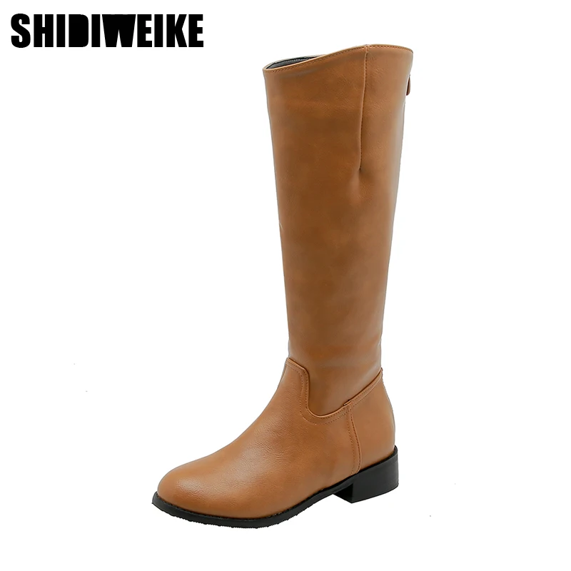 

2019 fashion new Knee High Boots Women PU Leather Knee Winter Boots Comfortable Warm Fur Women Long Boots Shoes x196