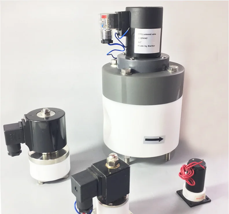 

1/8" 1/4" 3/8" 1/2" 3/4" 1 inch 2/2 Way PTFE anti-corrosive Solenoid valves