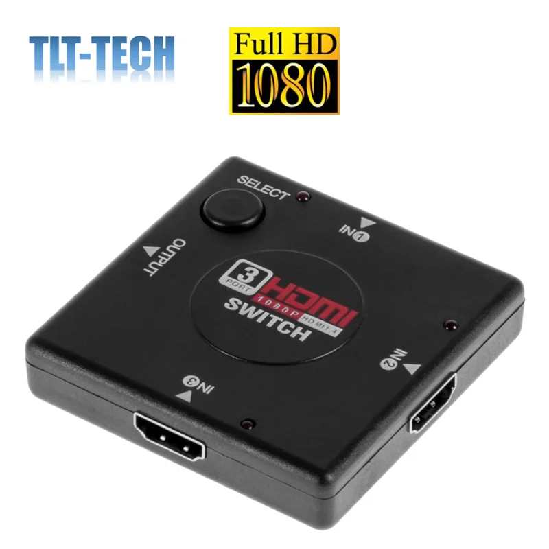 

3-Port HDMI Switch G-Shield 3 Port HDMI v1.4 Switcher Selector Auto Splitter 3x1 Hub Box 3 Input 1 Output Full HD 1080p